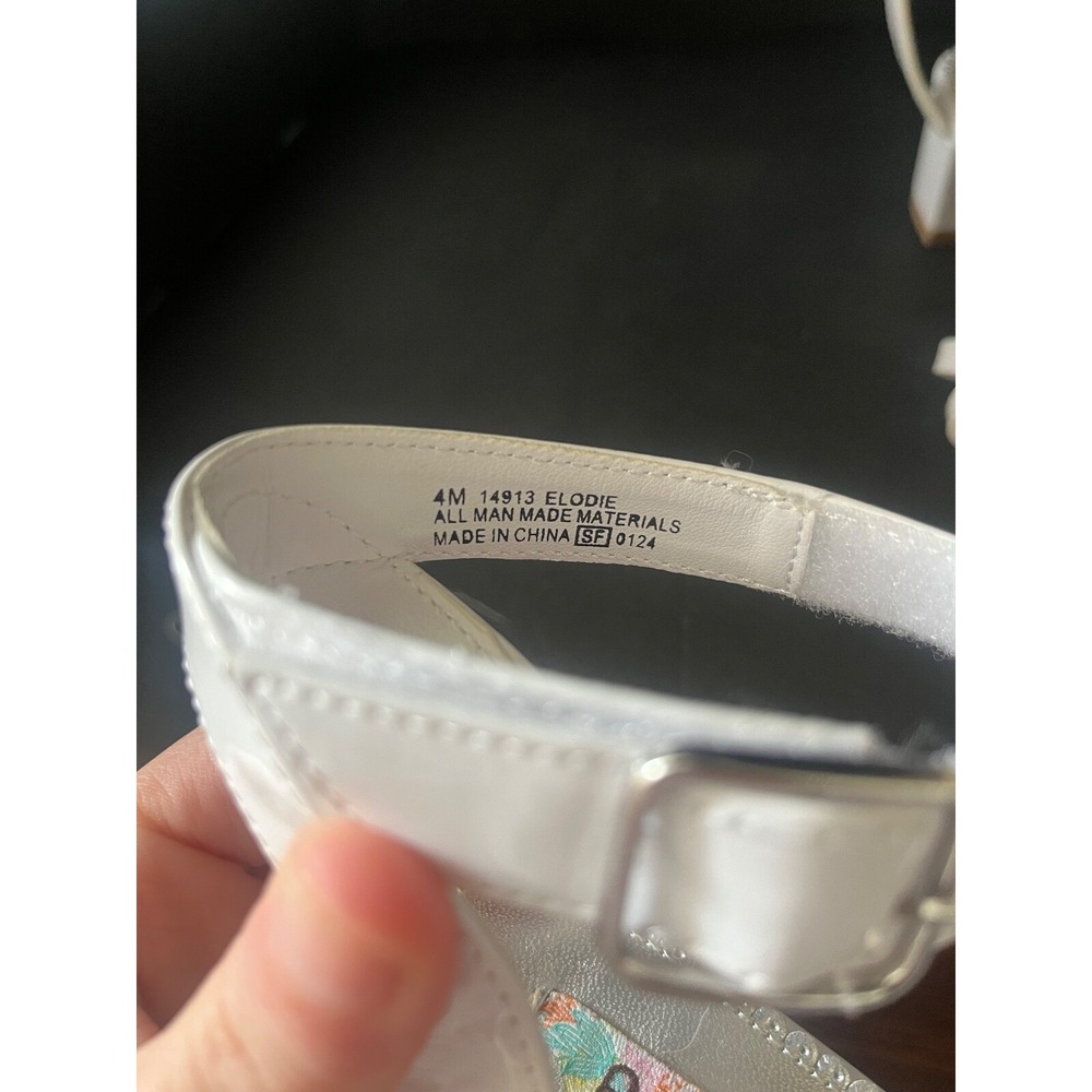 EUC Rachel Shoes Elodie White Girls Sandal Heel Size 4M - Picture 5 of 7